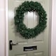 image 7 of 60cm Pre Lit Plain Green Christmas Wreath with Warm White LEDs and 160 Tips