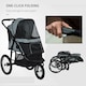 image 5 of PawHut 3 Wheel Pet Stroller, for Medium Small Dogs, Foldable Cat Pram - Grey