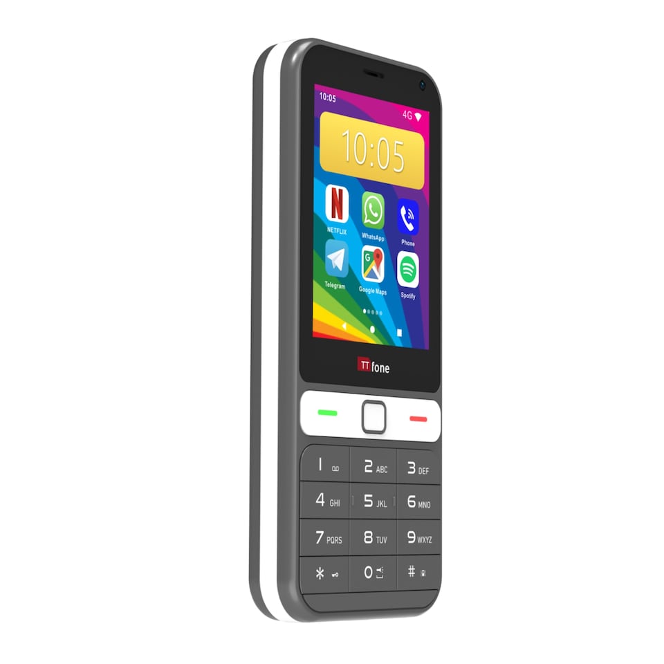 image 1 of TTfone TT280 Simple 4G Dual SIM Bar Phone with Android, 2.8 inches Touchscreen, Keypad, 2MP Camera, USB C Easy to Use Unlocked Mobile