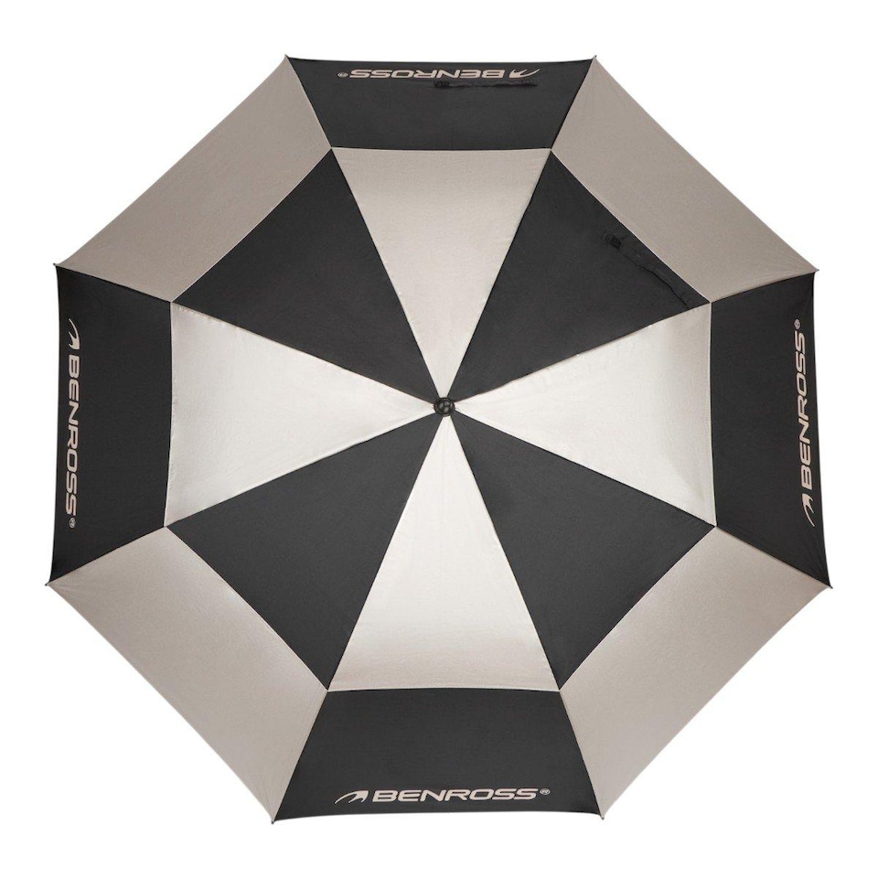 image 1 of Benross Auto Full UV 72” Extra Large Golf Umbrella - Black/Silver