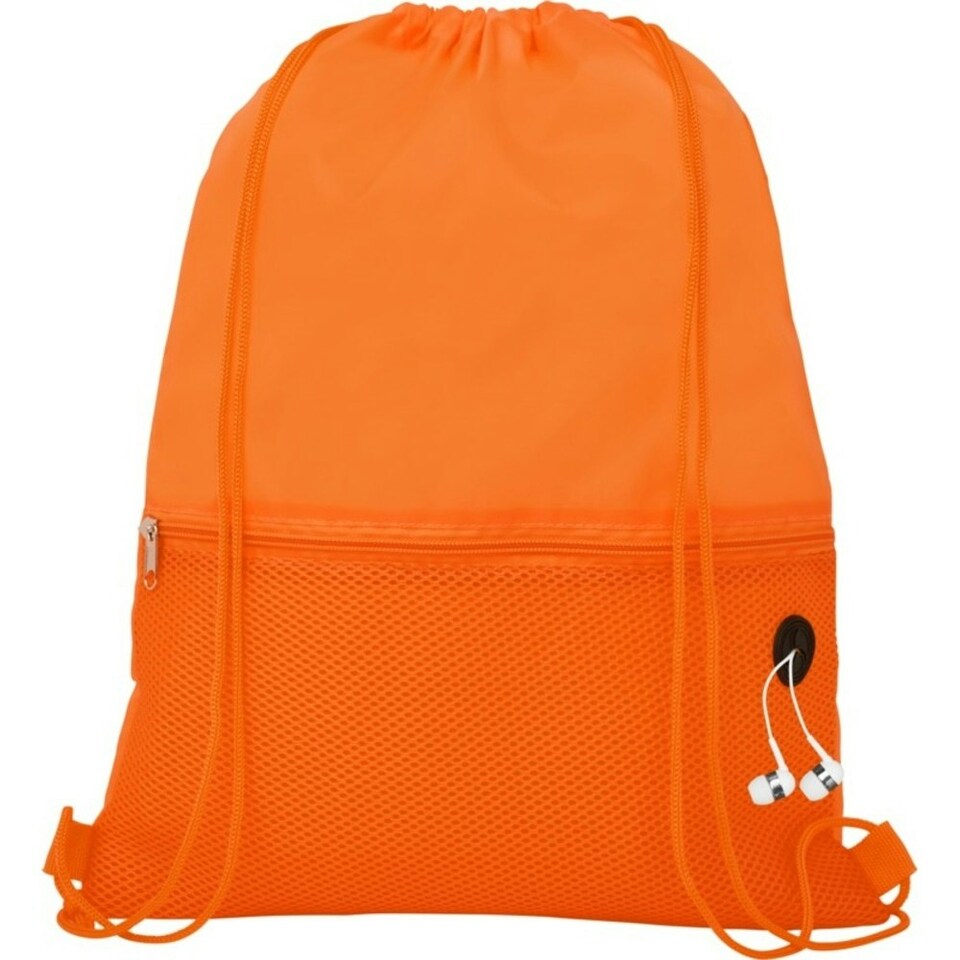 image 1 of Bullet Oriole Mesh Drawstring Bag - Orange - One Size Orange | One Size