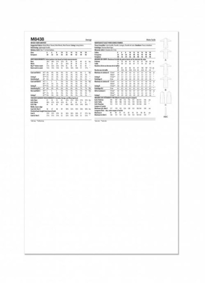 image 1 of McCall's 8438 Paper Sewing Pattern – Women’s Coats & Waistcoats, Size D5 (4–6–8–10–12), Intermediate