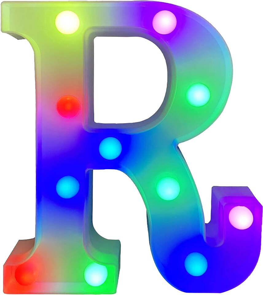 image 1 of Battery Operated RGB Letter With Remote Control Letter R