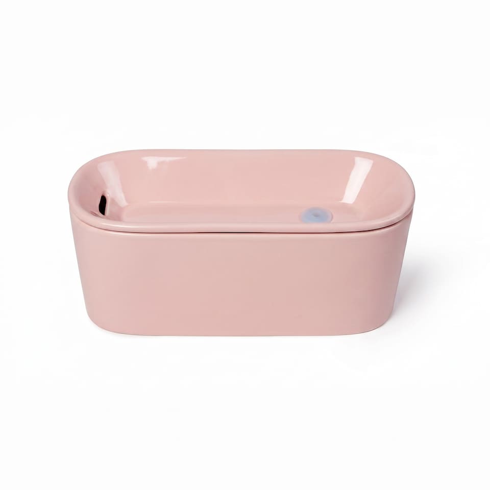 image 1 of Cat Mate Ceramic Pet Water Fountain 800ml Pink