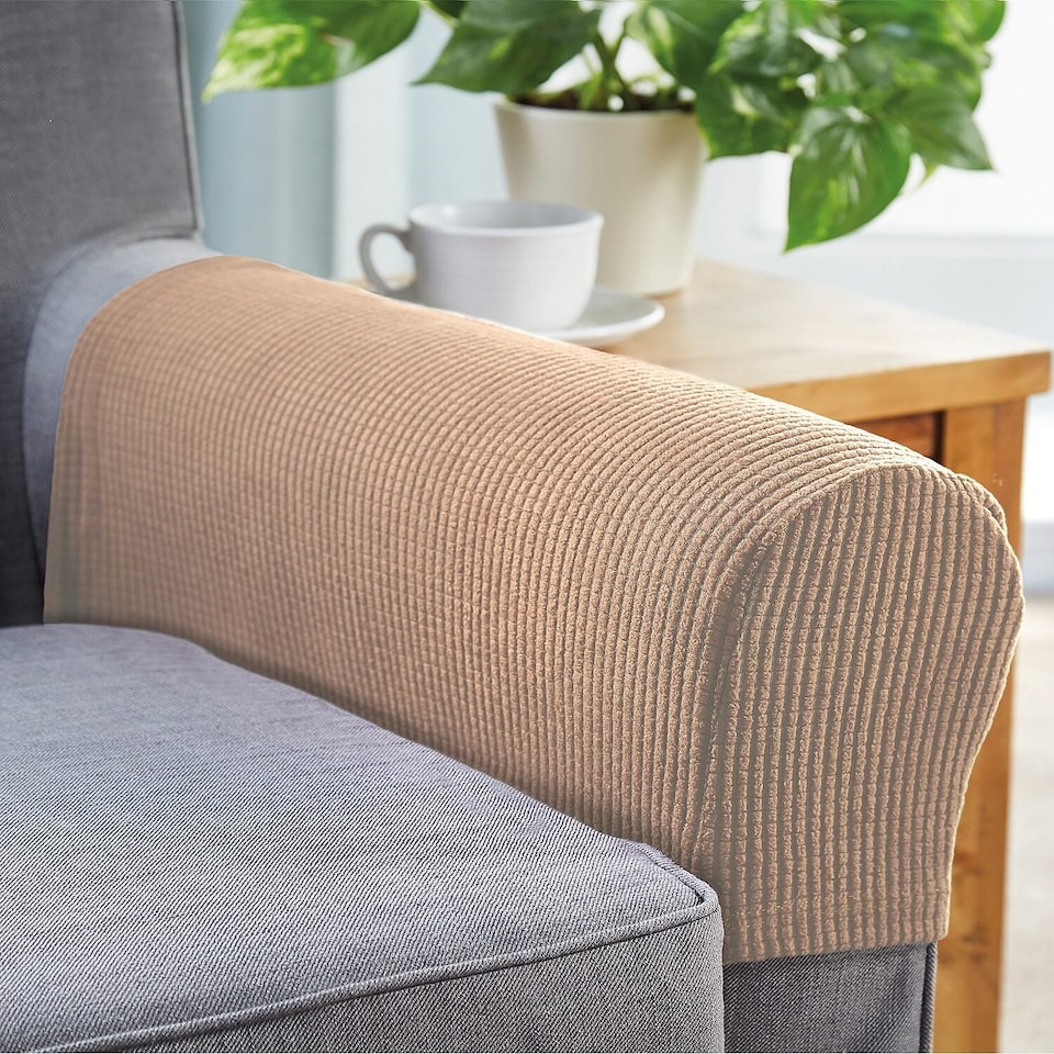 Coopers Of Stortford Stretch Armchair Arm Covers Sofa Protector Washable