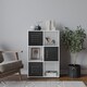 image 2 of 6-Cube Shelving Unit With Metal Doors | White | White & Black | 1
