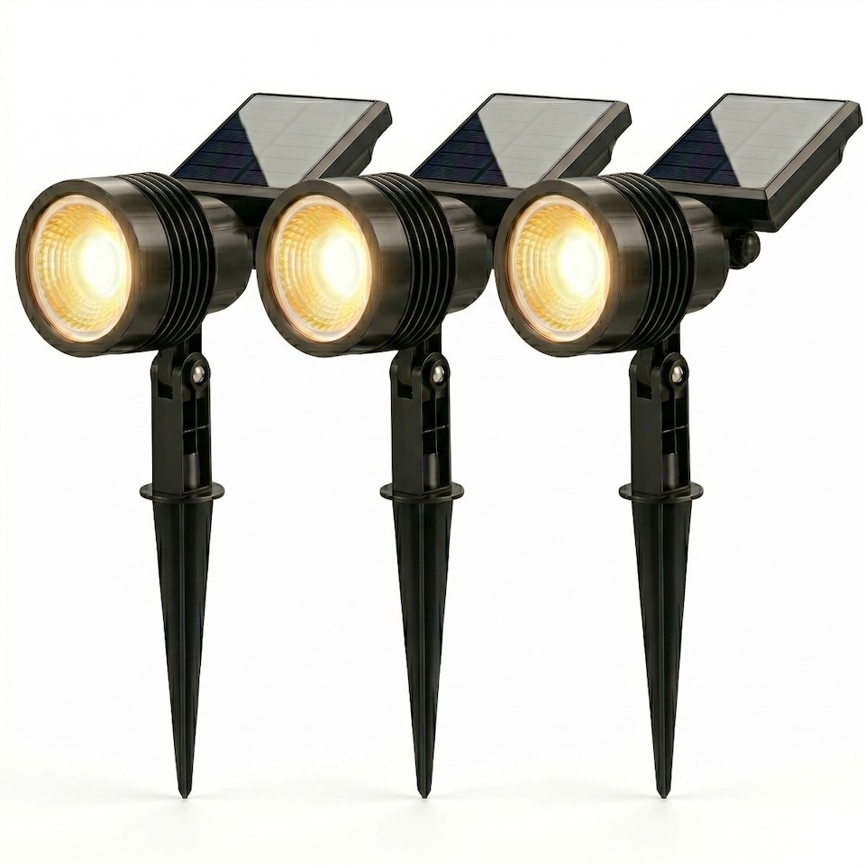 image 1 of Auraglow Solar Powered LED Garden Spike Lights - Pack of 3
