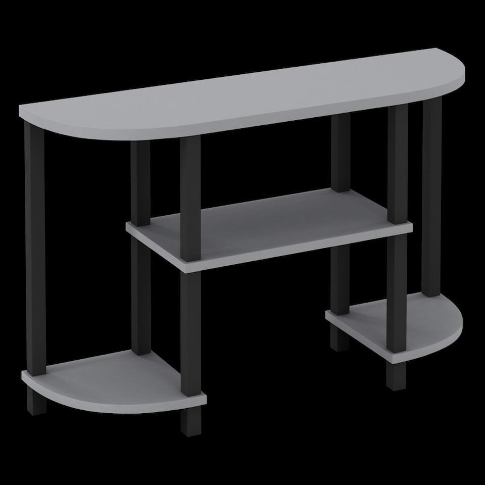 image 1 of URBNLIVING Wide TV Unit Stand S-Tube Entertainment Centre with Storage Shelf, Modern Living Room Cabinet | Grey | Grey | One Size | 1