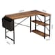 image 6 of MCC Direct Computer Desk L Shaped Corner Desk with Adjustable shelves - Lotus 120cm Black | Black