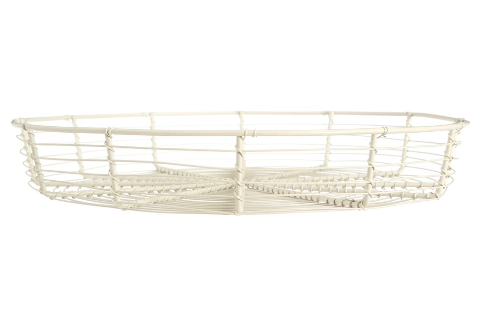 image 1 of Interiors By Premier Chic Cream Wire Bread Basket, Rustic Design Wire Bread Basket For Dining Table, Durable Round Wire Basket