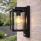 image 3 of CGC ABEL Matt Black Box Lantern Wall Light with PIR Motion Sensor