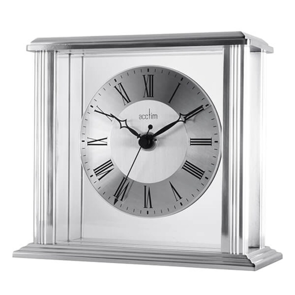 image 1 of Acctim Hamilton Mantel Clock Silver Effect