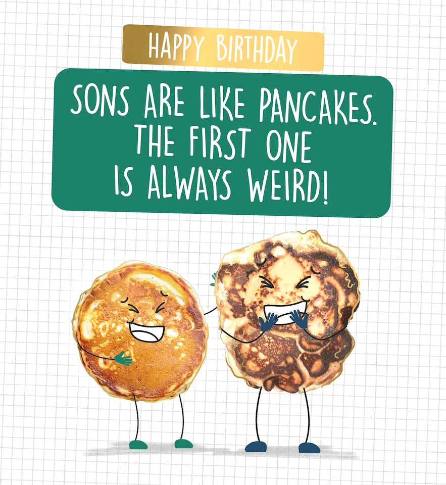 image 1 of Sons Are Like Pancakes, The First One Is Always Weird! - Funny Son Birthday Card