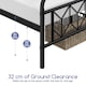 image 5 of Yaheetech 3ft Single Metal Bed Frame with Diamond Pattern Headboard, 32cm Underbed Storage, No Box Spring Needed, Black