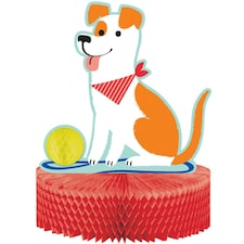 Creative Party Cute Honeycomb Dog Party Centrepiece - Red/Brown/White - One Size