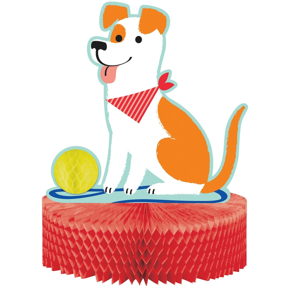 Creative Party Cute Honeycomb Dog Party Centrepiece - Red/Brown/White - One Size