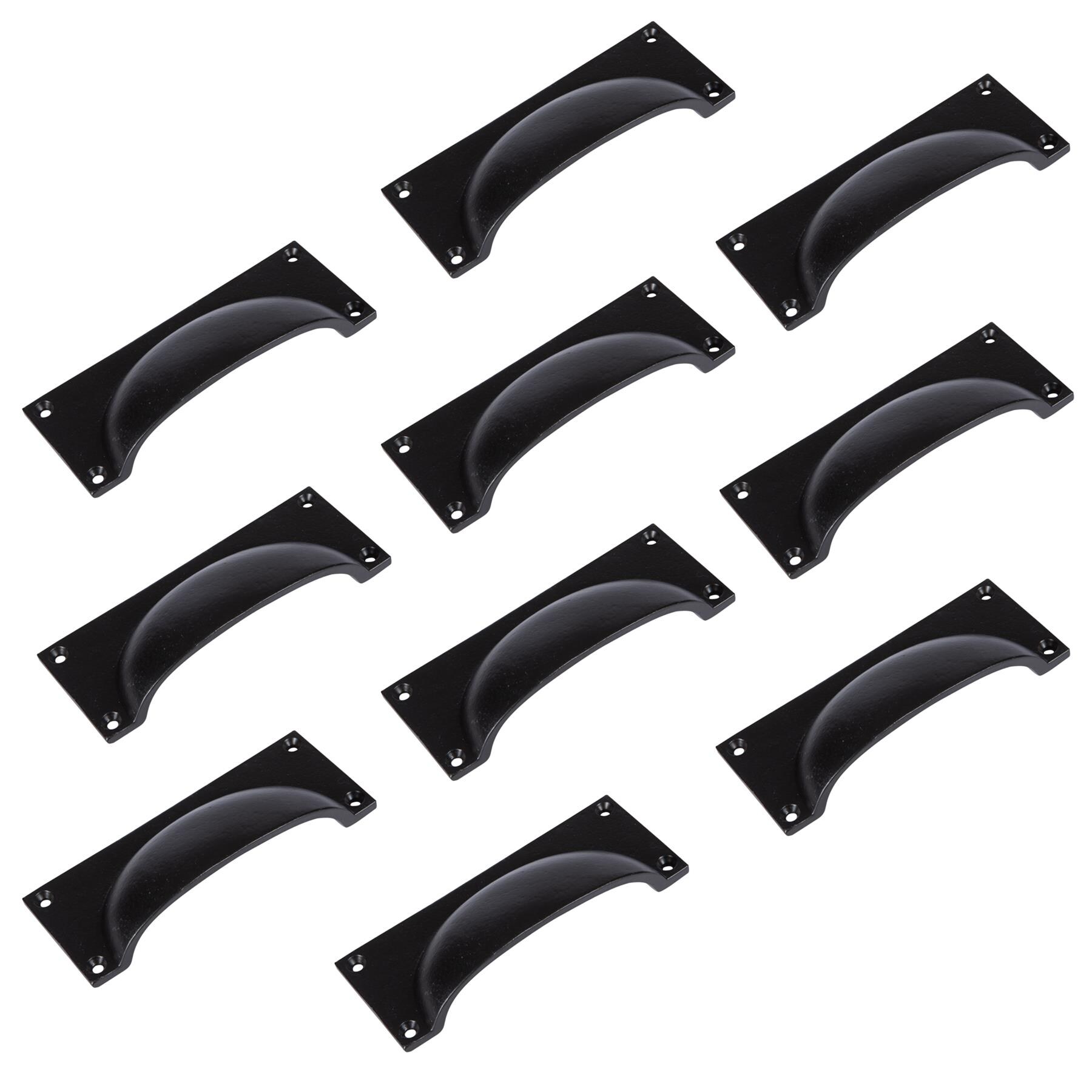 Hammer and Tongs Rectangular Cabinet Drawer Pull - W130mm x H50mm - Pack of 10 in Black | Size: 1000mm x 500mm