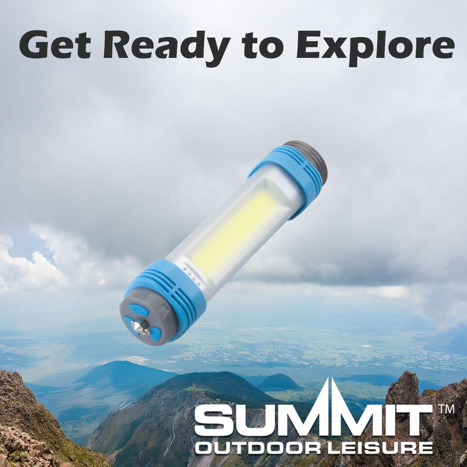 image 1 of vfm-estore Duel Torch 5W COB Rechargeable USB Light Stripe Beam with Wrist Strap - Blue