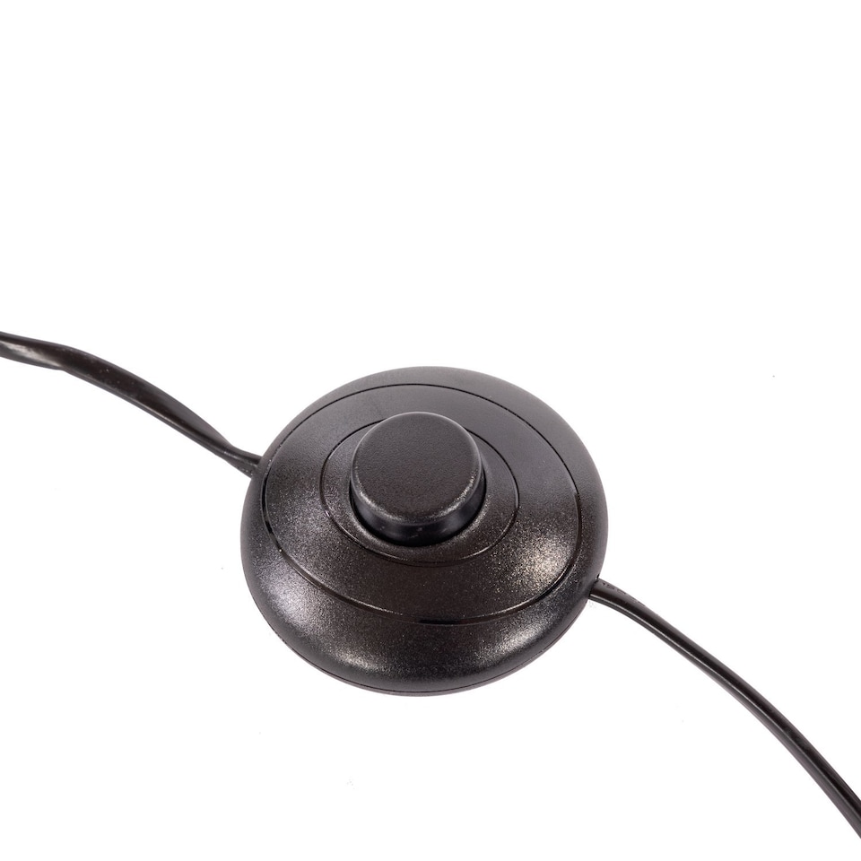 image 1 of Black Floor Standing Lamp Reading Light & Linen Fabric Lampshade - Includes Bulb | Black