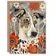 image 1 of Dog Lover Pet Portrait Flowers Floral Folk Art Birthday Card