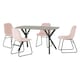 image 9 of Athens Dining Set with 4 Lukas Velvet Chairs Blue | Concrete Effect/Sapphire Blue