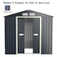 image 6 of COSTWAY 7FT x 4FT Outdoor Storage Shed Tool Utility Storage House Grey