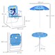 image 5 of Outsunny Kids Foldable Four-Piece Garden Set w Table, Chairs, Umbrella - Blue