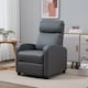 image 2 of HOMCOM Recliner Armchair, Massage Faux Leather Push Back Reclining Chair with Adjustable Leg Rest, Side Pocket, for Home Living Room Theatre, Grey