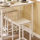 image 6 of SoBuy Breakfast Bar Table and Stools Set 5-Piece, Light Oak/White, 39.4x23.6x34.3 inches, 26.25 kg - OGT11-WN