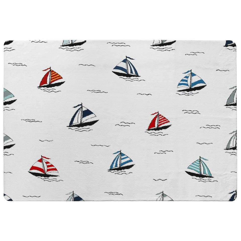 image 1 of Red & Blue Sailboats (Rug) Multi | Small: 60x110cm