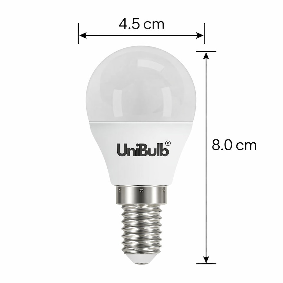 image 1 of UniBulb LED Golf Ball E14 Small Edison Screw (SES) 470lm 4.2W (Replaces 40W) 6500K (Daylight) Light Bulb - Pack of 3