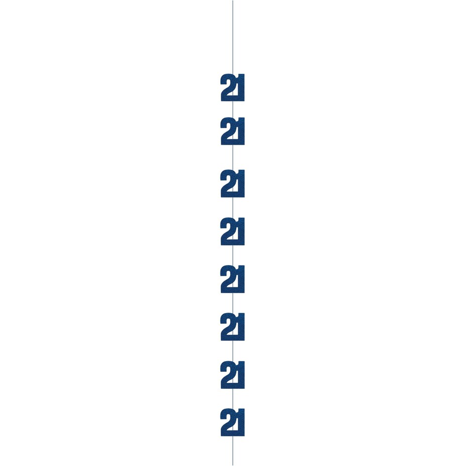 6 GLITTER BLUE 21 HANG DECOR 5FT -  UNIQUE