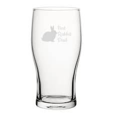 Personalised Best Rabbit Mum Engraved Novelty Tulip Pint Glass