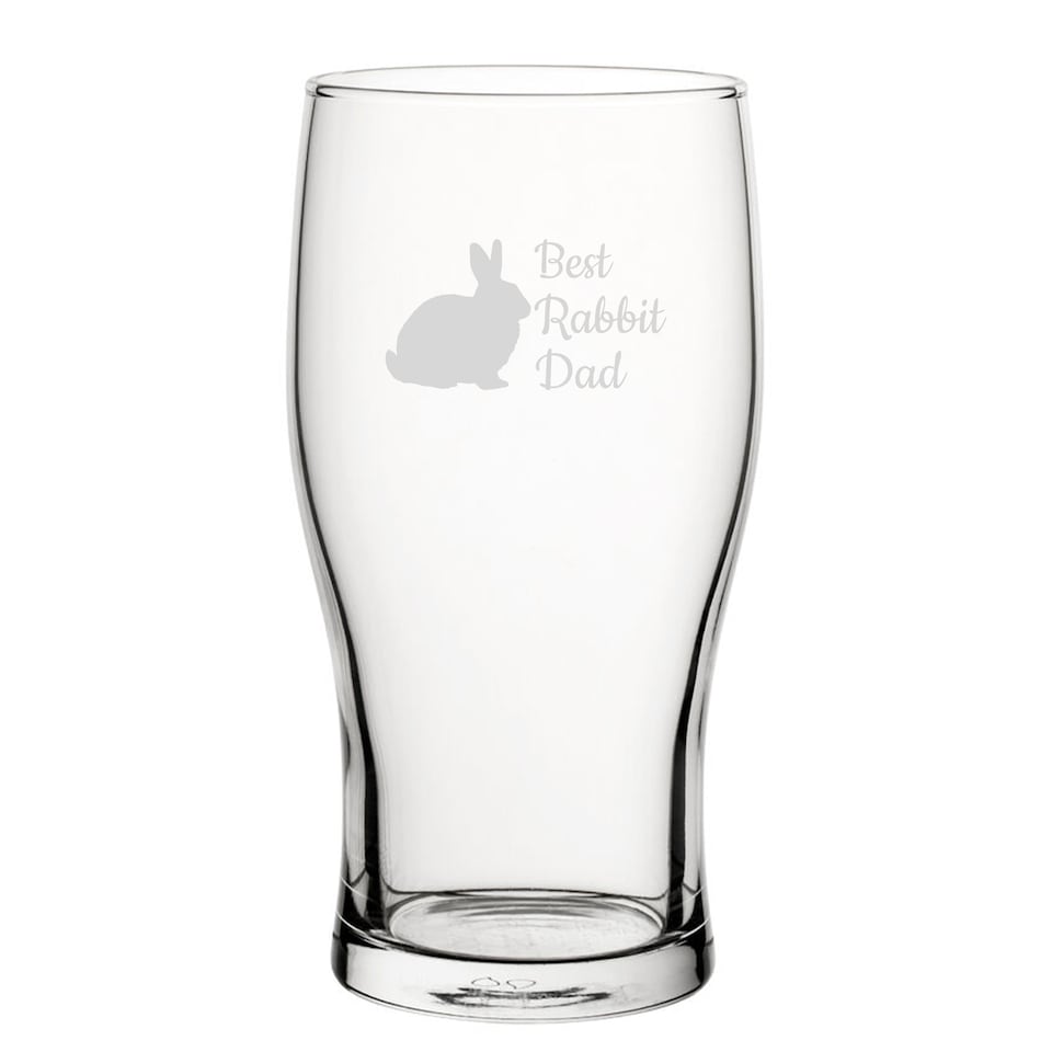 image 1 of Personalised Best Rabbit Mum Engraved Novelty Tulip Pint Glass