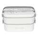 image 1 of Living and Home Stackable Bento Lunch Box with Handle 2 Layer, White, 1900ml