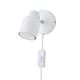 image 1 of ValueLights Benton White IP44 Wall Light With Cable Plug | White