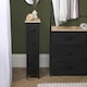 image 3 of OHS Brooklyn 4 Narrow Drawer Home Storage Fabric Display Cabinet - Black Black