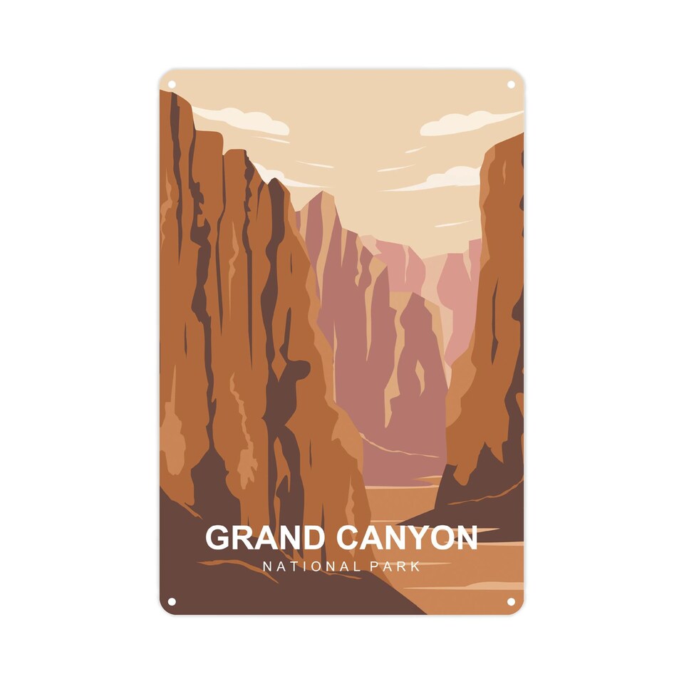 image 1 of Destination Art Portrait Metal Wall Plaque - Home Décor Gift - Grand Canyon