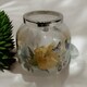 image 2 of Flower Vase with Metal Rim - Glass - L7 x W7 x H13 cm Grey