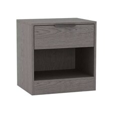 1-Drawer Bedside Table with Storage Black | Cedar Grey / Set of 1