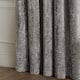 image 5 of Paoletti Lustre Velvet Fully Lined Eyelet Curtain Pair, Pewter, (W) 229 x (D) 183cm | Grey | Pewter | 1