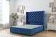 image 1 of Sloomy Dior Navy Plush Divan Bed Base No Drawers With 54 Inch Wingback Headboard | Blue | Navy | Small Single | 1