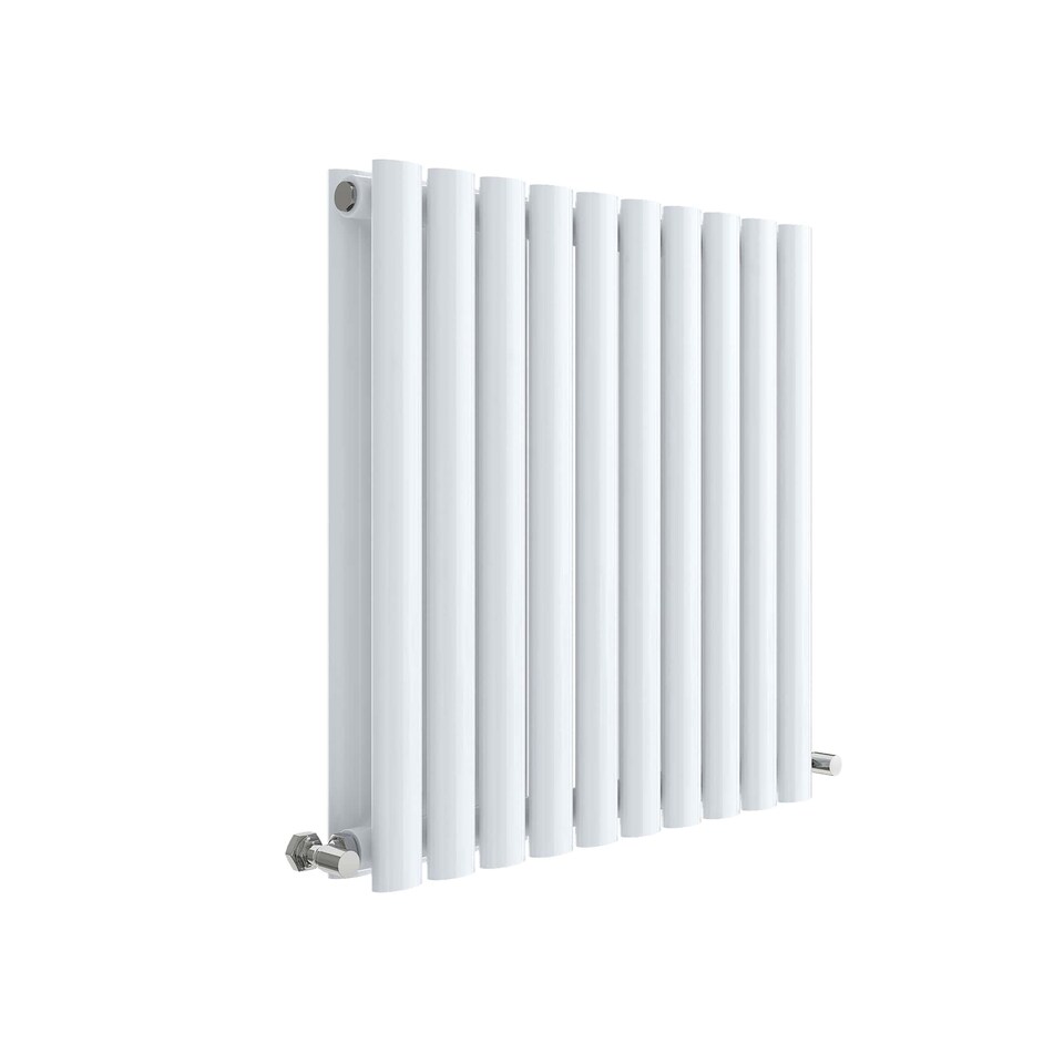 image 1 of Embrace Horizontal Double Panel Radiator, 600mm x 586mm - Gloss White | White | Gloss White | 1