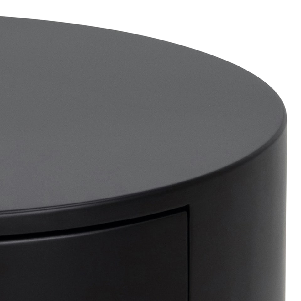image 1 of Polo Round Bedside Table in Black