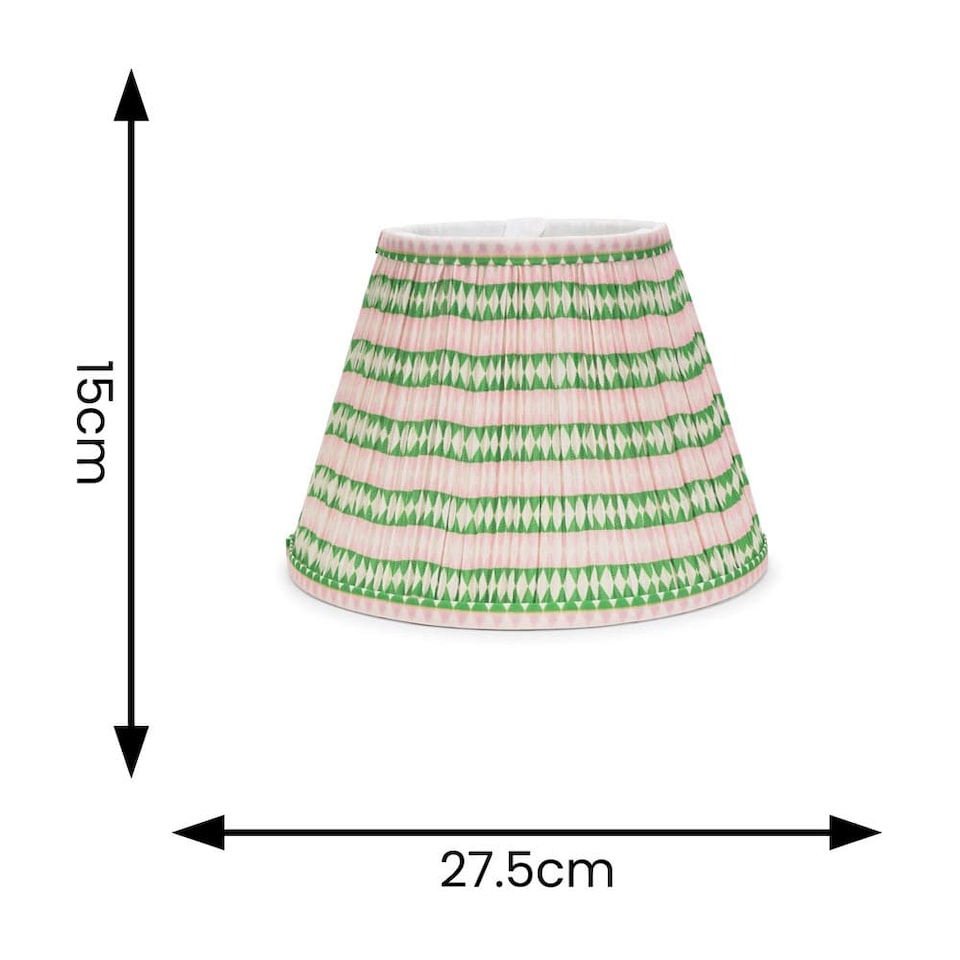 image 1 of ValueLights Riza Taper Pink Aztec Pleat Small Lamp Shade & Bulb | Pink