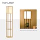 image 4 of HOMCOM Floor Lamp Reading Lamp with 3-Tier Storage Shelf for Home Office Natural