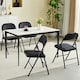 image 6 of Set of 4 Folding Dining Chairs Metal Frame Padded Seats