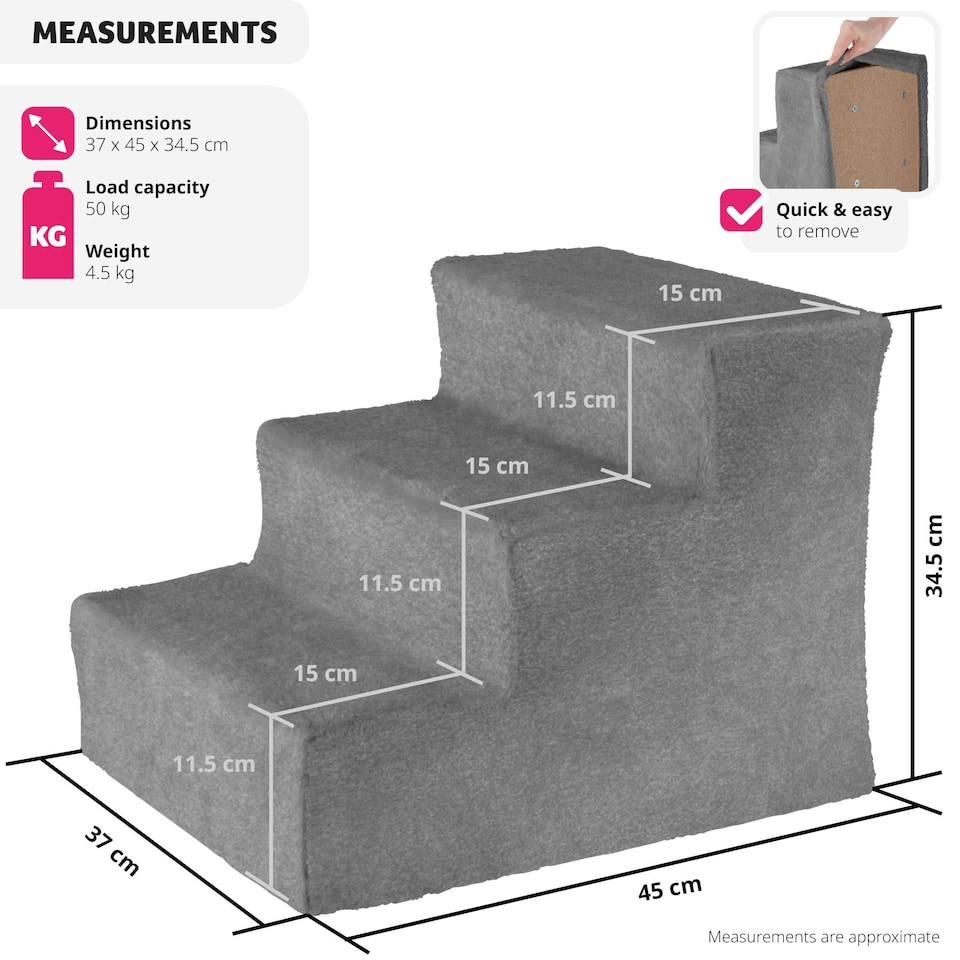 image 1 of Dog Steps Paw Path - staircase for dogs and cats | Grey | grey | 45 x 37 x 34,50 cm | 1