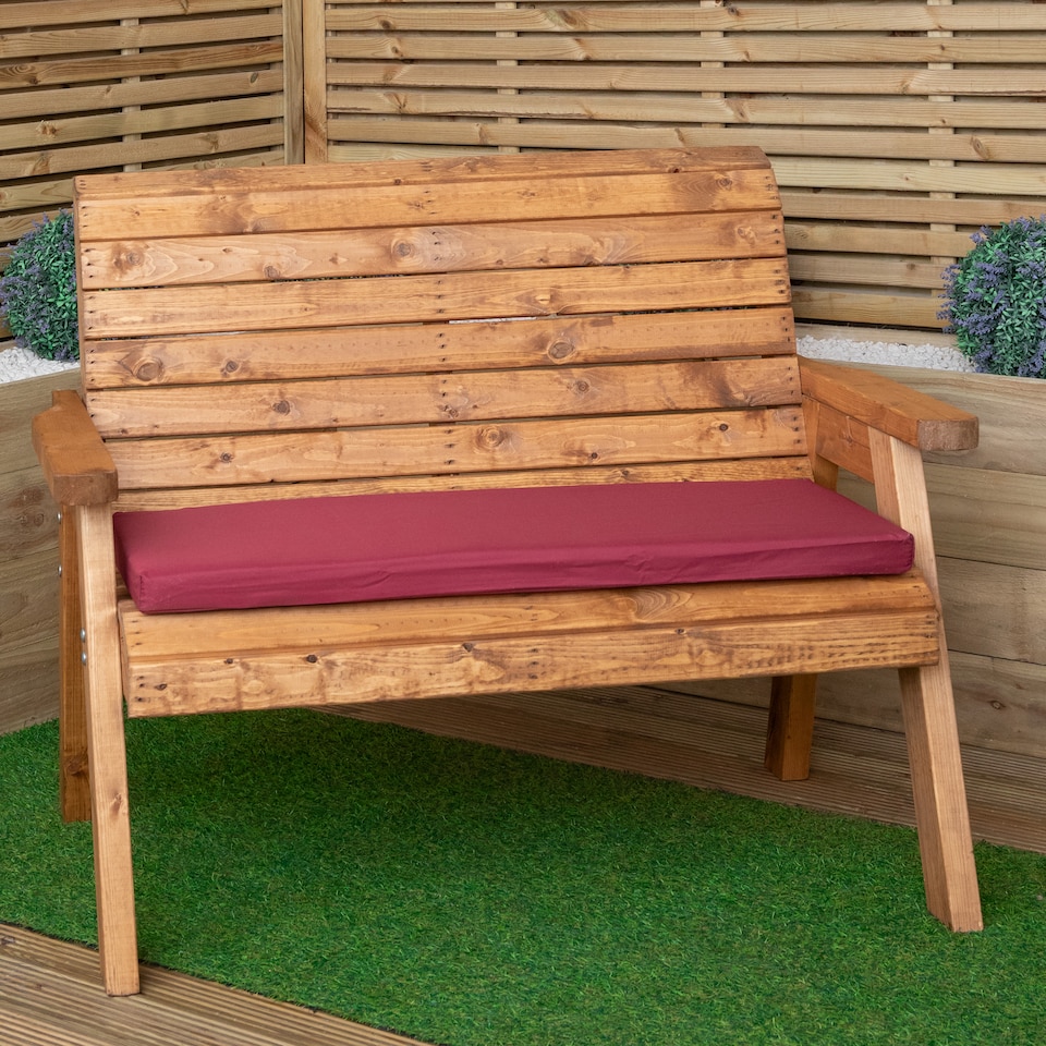 image 1 of 99 x 41cm Cushion Base for 2 Seater Wooden Garden Bench in Burgundy