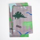 image 3 of OHS Dinosaur Fleece Blanket Kids Throw, 120x150cm - Grey